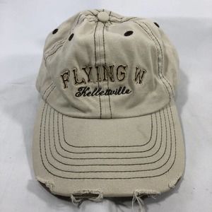 Flying W Kellettville PA Pennsylvania Ranch Distressed Hat Cap Adjustable OSFM